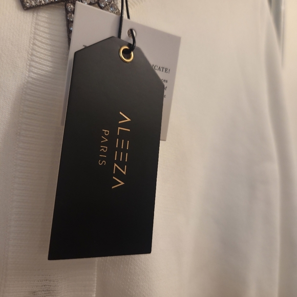 Aleeza Jodie Elegant White Knit Cardigan with Bow Details - Picture 2 of 9